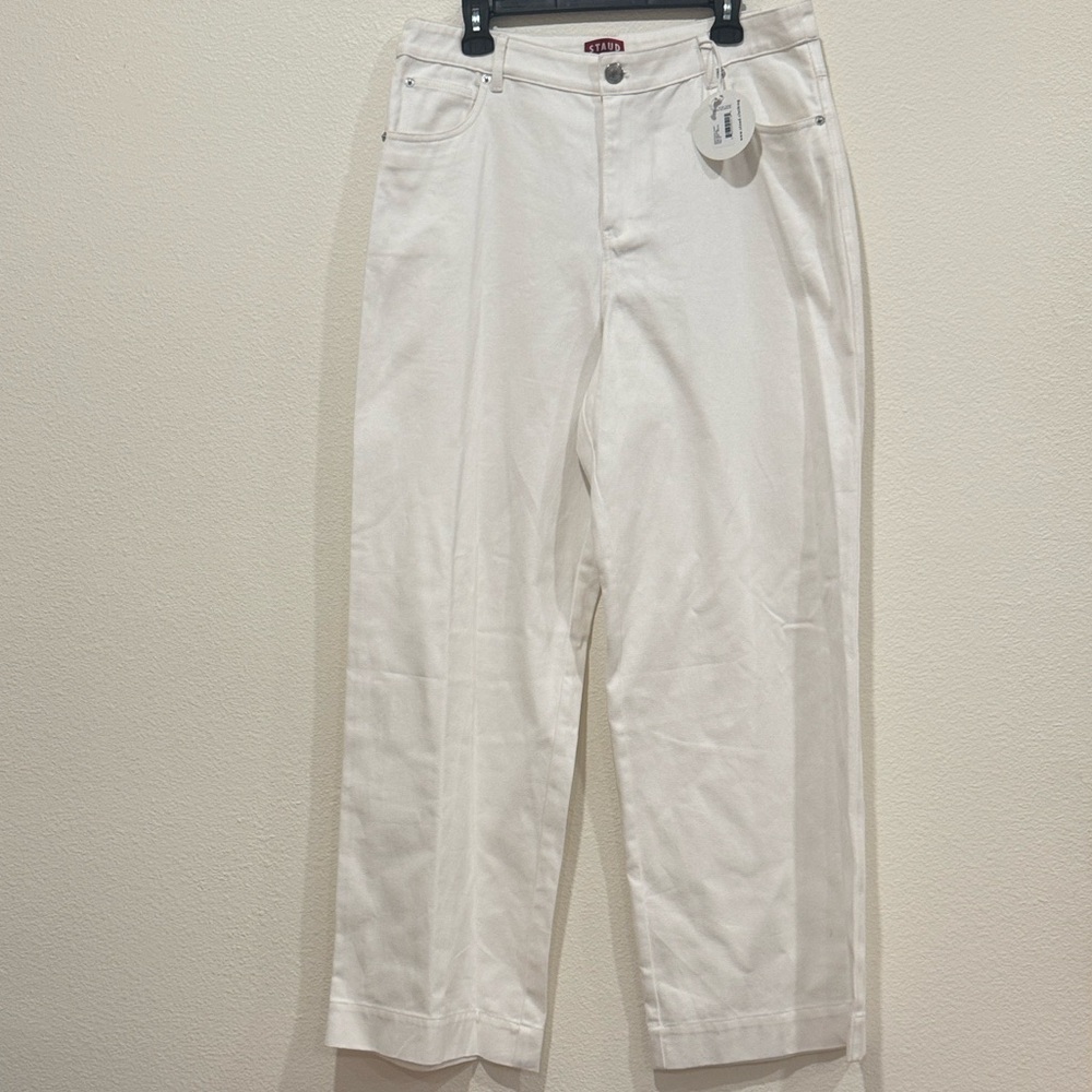 STAUD Ivory Wide Leg Jeans